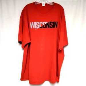 Wisconsin T-Shirt Red Short Sleeve Gildan Men's Size 3XL